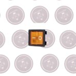 کلید پاور چهار پایه چراغ دار نارنجی ۱۶آمپر