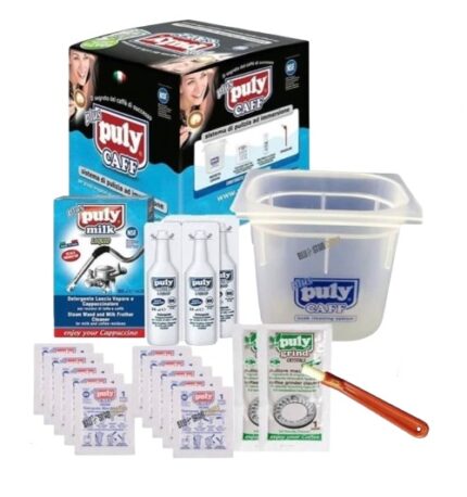 کیت تمیز کننده شامل پودر بکواش/پولی گرایند/مسواک مخصوص/ نازل بخارمیلک لیکوید و جعبه پلاستیکی اورجینال